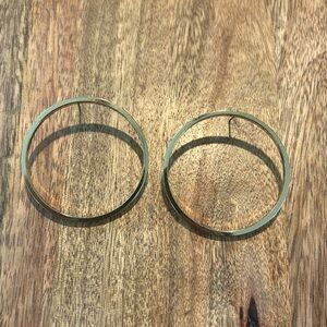 Forward-facing Gold Hoop Earrings